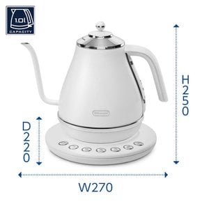 De`Longhi KBOE1230J-W 1.0 L 5 20 (데롱기) 전기 카페 케틀 아이코나 온도 조정 기능 첨부