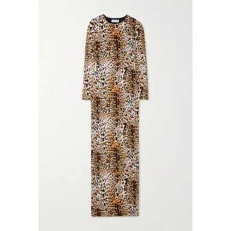 헬펀 Open-back Leopard-print Stretch-jersey Maxi Dress 레오파드 프린트 13452677152552213