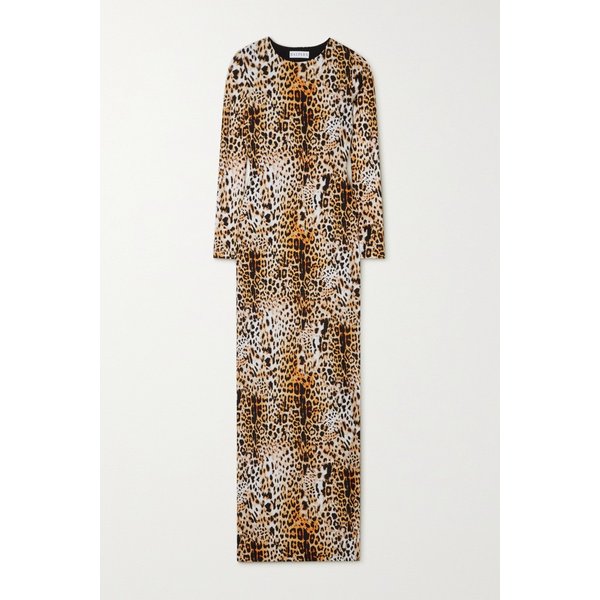 Open-back Leopard-print Stretch-jersey Maxi Dress 레오파드 프린트 13452677152552213