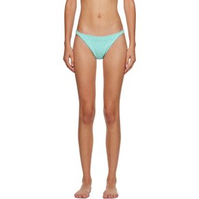 블루 Frankies Bikinis 타이드 비키니 브리프 1137KN Aqua Embroidery