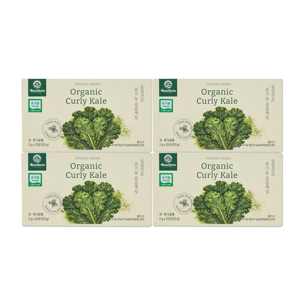 베네팜 유기농 곱슬케일 4박스(2g*25포/총100포) 동결건조