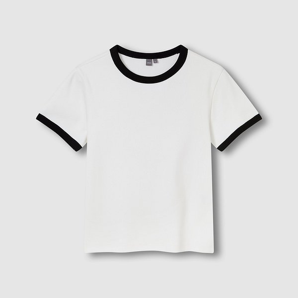 여 링거 반팔 티셔츠 J116201078001