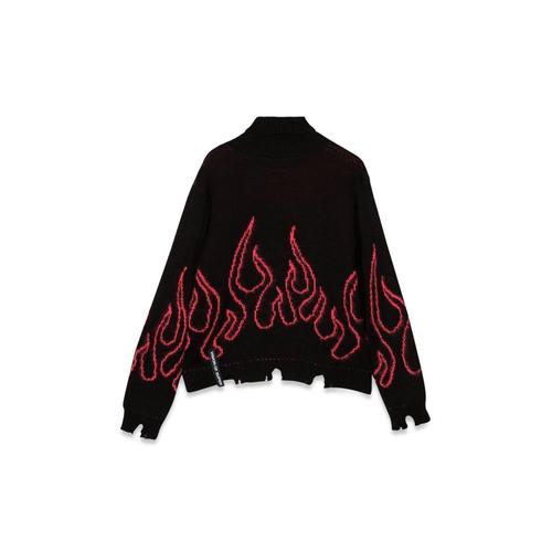 [해외배송] 21 F/W 블랙 점퍼 하이 넥 WITH 핑크 플레임 (KIDS 상품) B0041484722