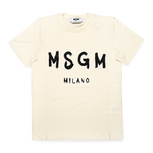 MSGM 2000MDM510 200002 02 브러시드 로고 여성 반팔티