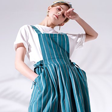 모라니프 에이프런 드레스Apron dress_GREEN