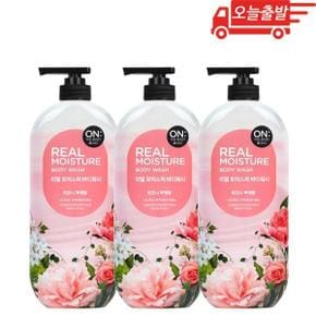 오늘출발 온더바디 리얼모이스쳐 바디워시 피오니 900ml 3개