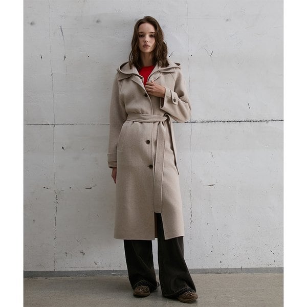 [시흥점] 여성 후드 탈부착 핸드메이드 롱 코트 (ER4TC502)