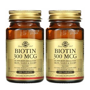 솔가 바이오틴 Solgar Biotin 300 mcg 100정 2개