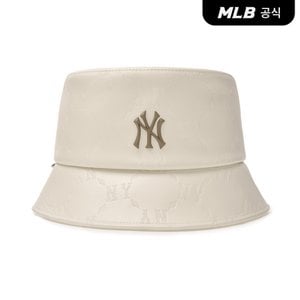 MLB [코리아공식] 다이아 모노그램 레더 버킷햇 NY (D.Cream)