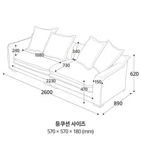 구름결 패브릭 소파 구스 타이보 아쿠아텍스 4인용 쇼파