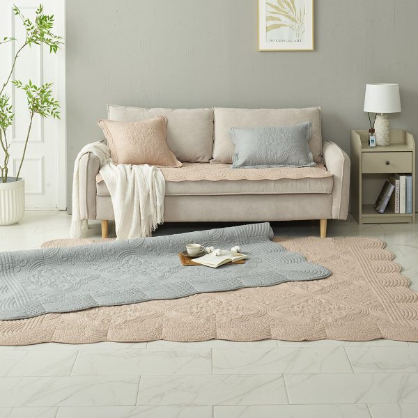 루나앤슬립 목화솜 자수퀼팅 워싱 카페트 3종 (대형)