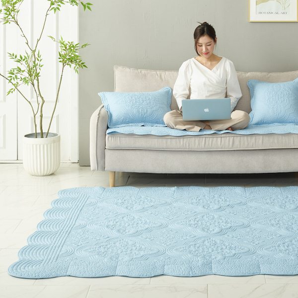 루나앤슬립 목화솜 자수퀼팅 워싱 카페트 3종 (대형)