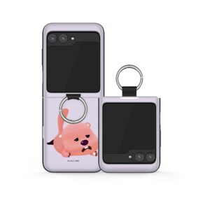 갤럭시 Z플립 5 4 3 휴대폰 케이스 정품 TRY 잔망루피 큐티루피 고리형 카드도어 범퍼케이스
