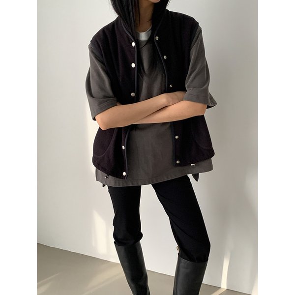 Airy Fleece Vest_Deep Brown