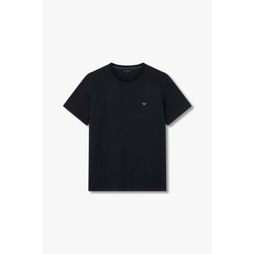 EMPORIO ARMANI 남성 자수 로고 숏 슬리브 티셔츠 (0815134017)