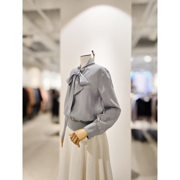 [파주점] [더아이잗컬렉션]타이넥 밴딩 블라우스 + 탑 세트 CS3B0BL421