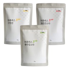 소다스쿨 투플러스 생활세제 3종세트 / 베이킹소다3kg+구연산2kg+과탄산소다3kg