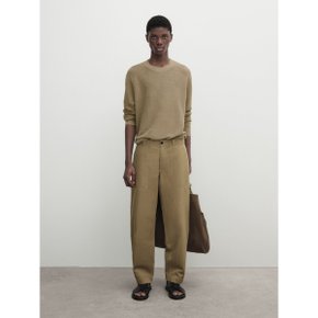 Relaxed fit trousers with cotton and linen 00017064707