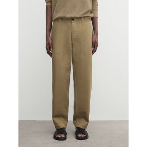 Relaxed fit trousers with cotton and linen 00017064707