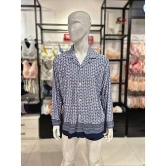 비너스 [시흥점] S 비너스 ) 폴리스판 기하 보더나염 남성 홈웨어 상의 [VEV3711M-NB]