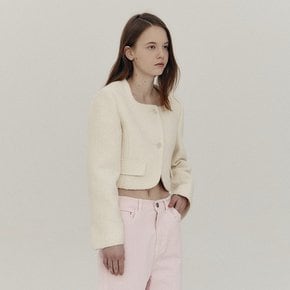 TWEED CROPPED JACKET_IVORY