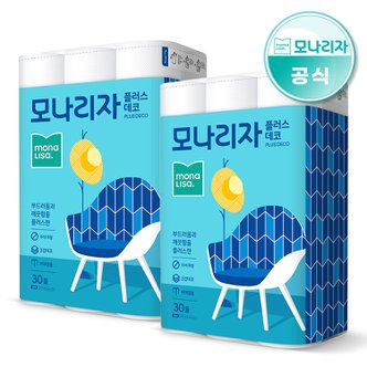 모나리자 플러스데코 3겹 화장지 27m*30롤 2팩 (총60롤)