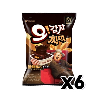  오감자찍먹 블랙알리오소스맛 봉지스낵 50g x 6개