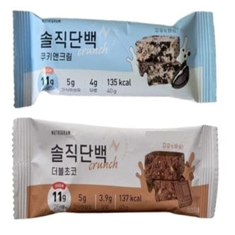  솔직단백 쿠키앤크림 36개+더블초코 36개 단백질바프로틴바 40g (무료배송)