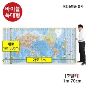 세계지도 바이블 특대형 캔버스 족자형 3m X 1m 50cm 천재질 패브릭