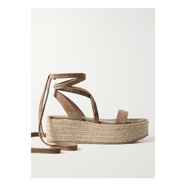 스웨이드 라피아 플랫폼 에스파드리유 40mm 브라운 1647597336678392