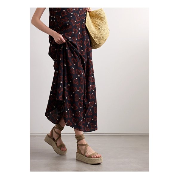 스웨이드 라피아 플랫폼 에스파드리유 40mm 브라운 1647597336678392