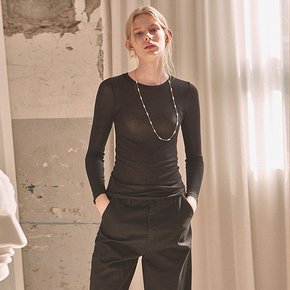 [YAN13] SKINNY R LONG T-SHIRTS_BLACK