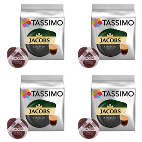 타시모 제이콥스 에스프레소 클레식 파드 캡슐 커피 Tassimo Jacobs Espresso 16개입 4개