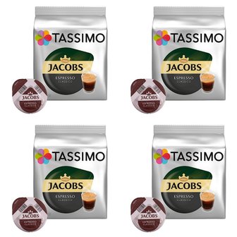  타시모 제이콥스 에스프레소 클레식 파드 캡슐 커피 Tassimo Jacobs Espresso 16개입 4개