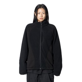 Color Scheme Fleece Jacket (BLACK)