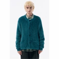 Blue Hairy Round Neck Cardigan_CWWAW24712BUX