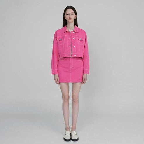 나인(Atelier Nain) (택가:69,000원)다잉 셋업 로우 컬러 데님 미니 스커트(SK-4751)