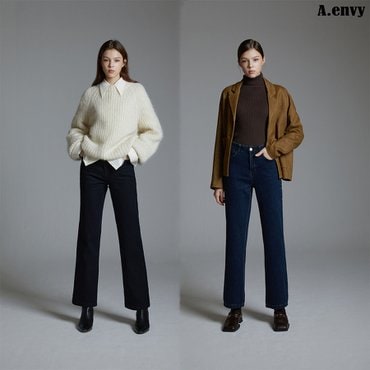 신세계라이브쇼핑 에이앤비 24 FW  릴렉스 니팅 기모 여성 데님 2종 SDGW