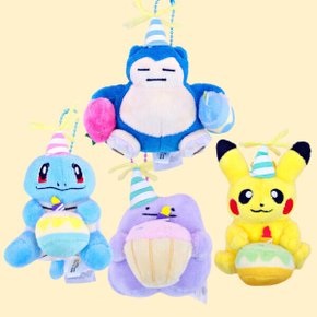 포켓몬 생일 케이크 키링 피카츄 잠만보 꼬부기 메타몽 굿즈 선물 생일케이크 인형 가방고리 8cm