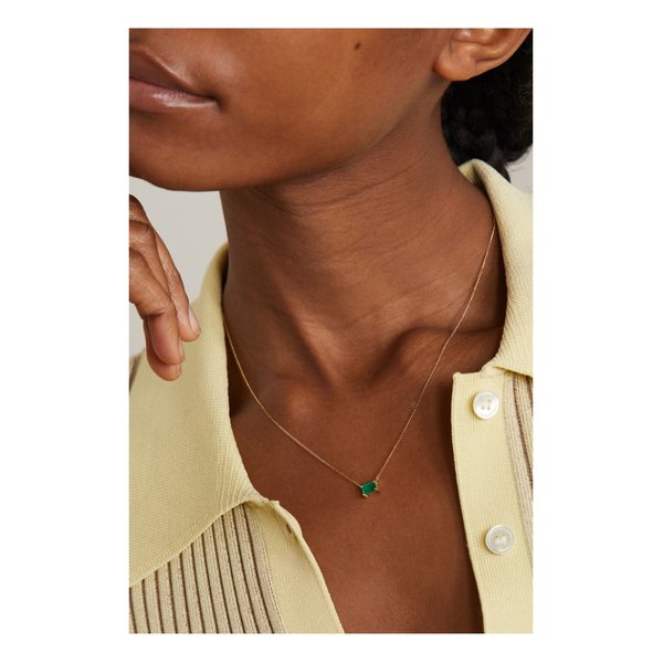 멜리사 조이 매닝 14캐럿  골드 에메랄드 목걸이 그린 1647597298493118