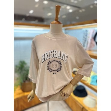 레코브 시보리배색 프린트 티셔츠(SB21E5ST019X)