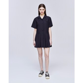 송지오 [파주점] [송지오우먼]지제로 미니 플리츠 셔츠 원피스 블랙 WH3OP802BK