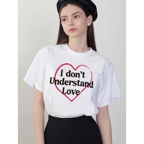 [하트 그래픽 티셔츠] I don’t understand Love Lettering T-shirt