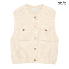 ab.f.z 라운드넥 골드 버튼 니트 베스트 (AFX1HV35A)