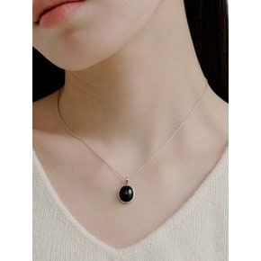 [단독]Onyx circle necklace