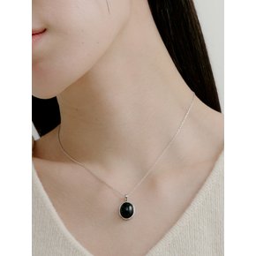[단독]Onyx circle necklace