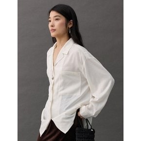 EMBER OPEN COLLAR SHIRT - IVORY