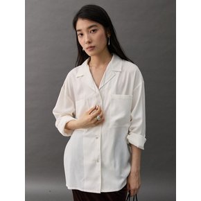 EMBER OPEN COLLAR SHIRT - IVORY
