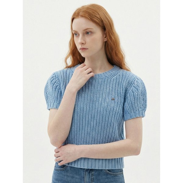 [26SP] Blossom Soft-Touch Short-Sleeve Chunky Knit Top_2 colors_S M