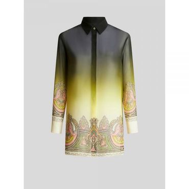 이스퀘어 5334935 ETRO Colour Shaded Silk And Paisley Print Shirt